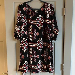 NWT southwestern mini dress with tie waste